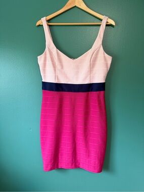 Guess Pink & Navy Colorblock Mini Dress